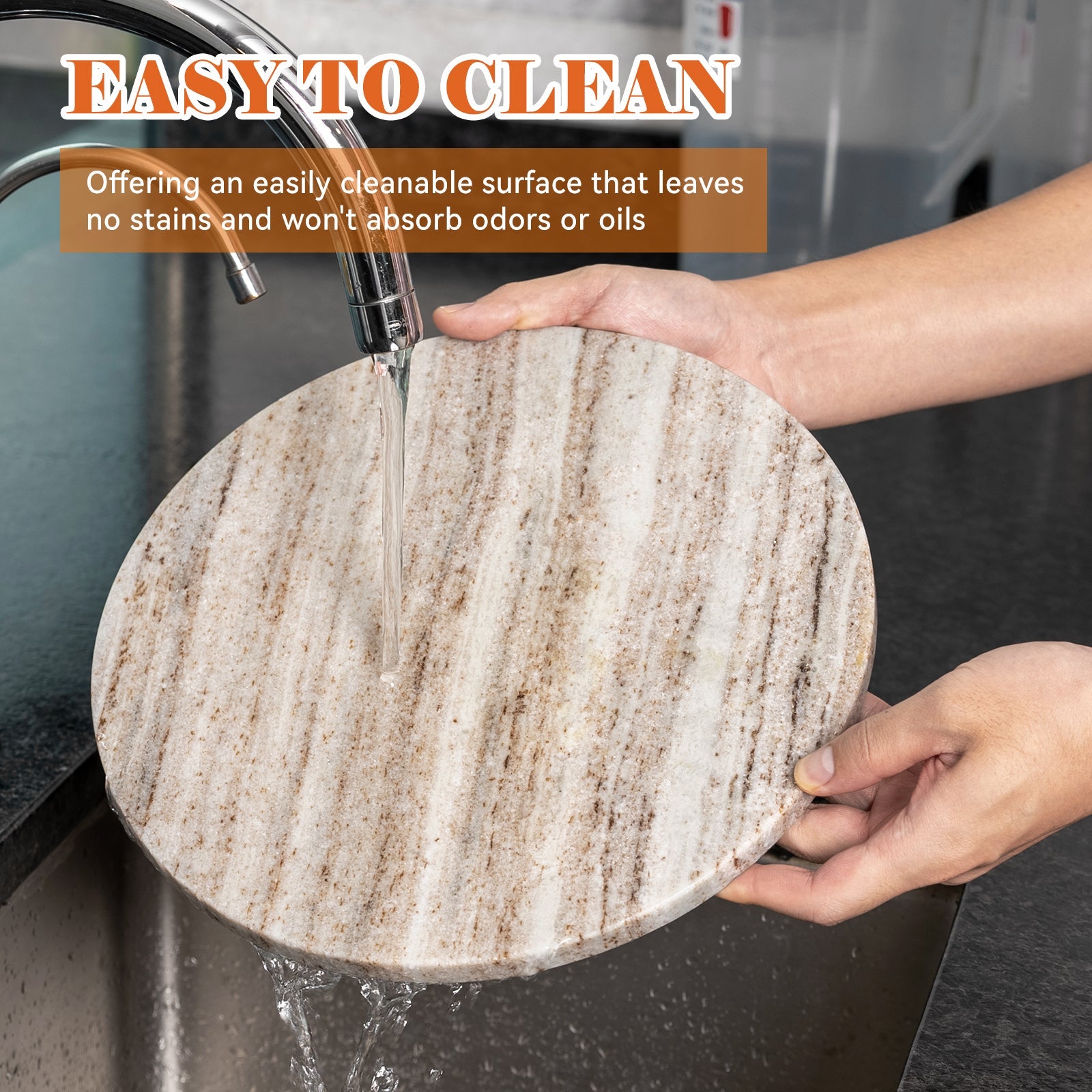 Koville round natural stone pastry board - Koville_Marble_Pastry_Board_-_round_D_280_T_12mm_Crystal_White_Wooden_9.jpg