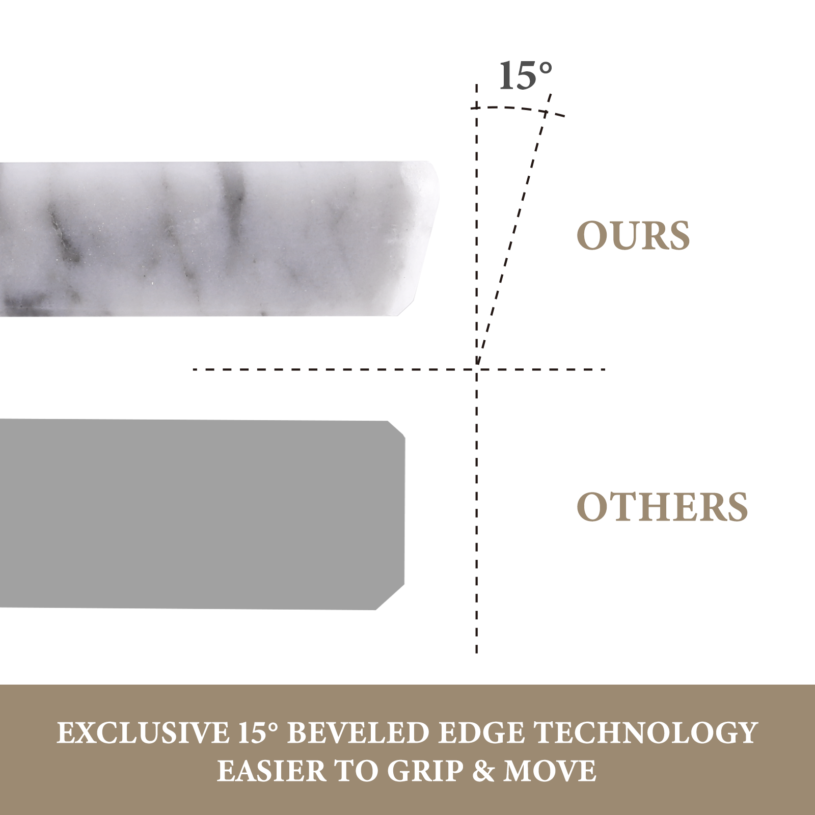 Koville natural stone pastry board in Bianco Carrara