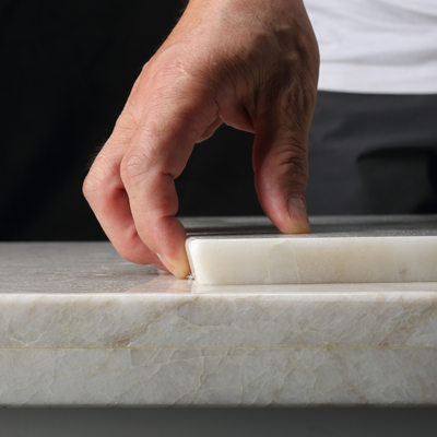 Koville natural stone pastry board in Bianco Palomino