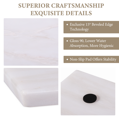 Koville natural stone pastry board in Namib Bianco