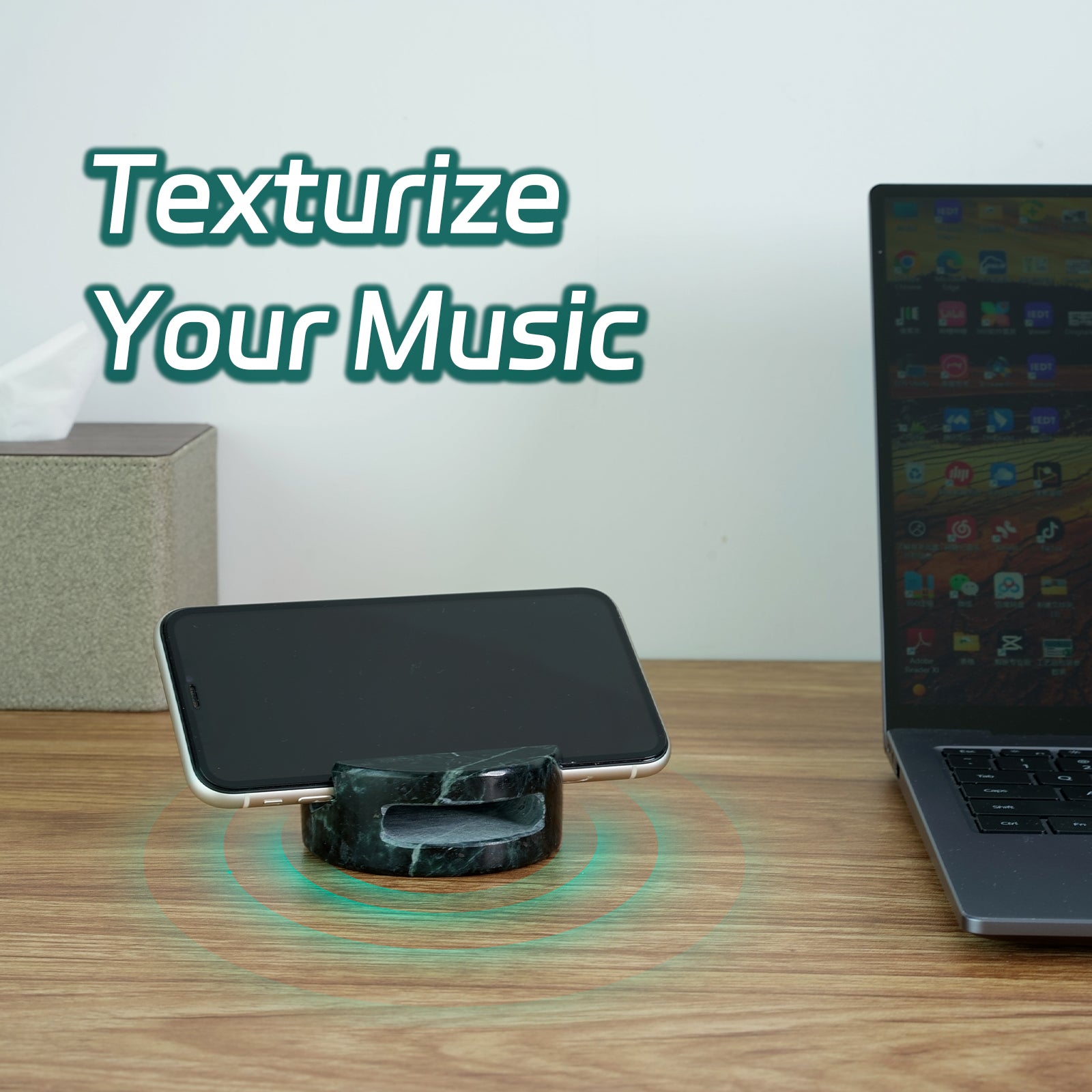 Koville Natural Stone Round Phone Holder for Desks - 90 in natural stone, product view 15