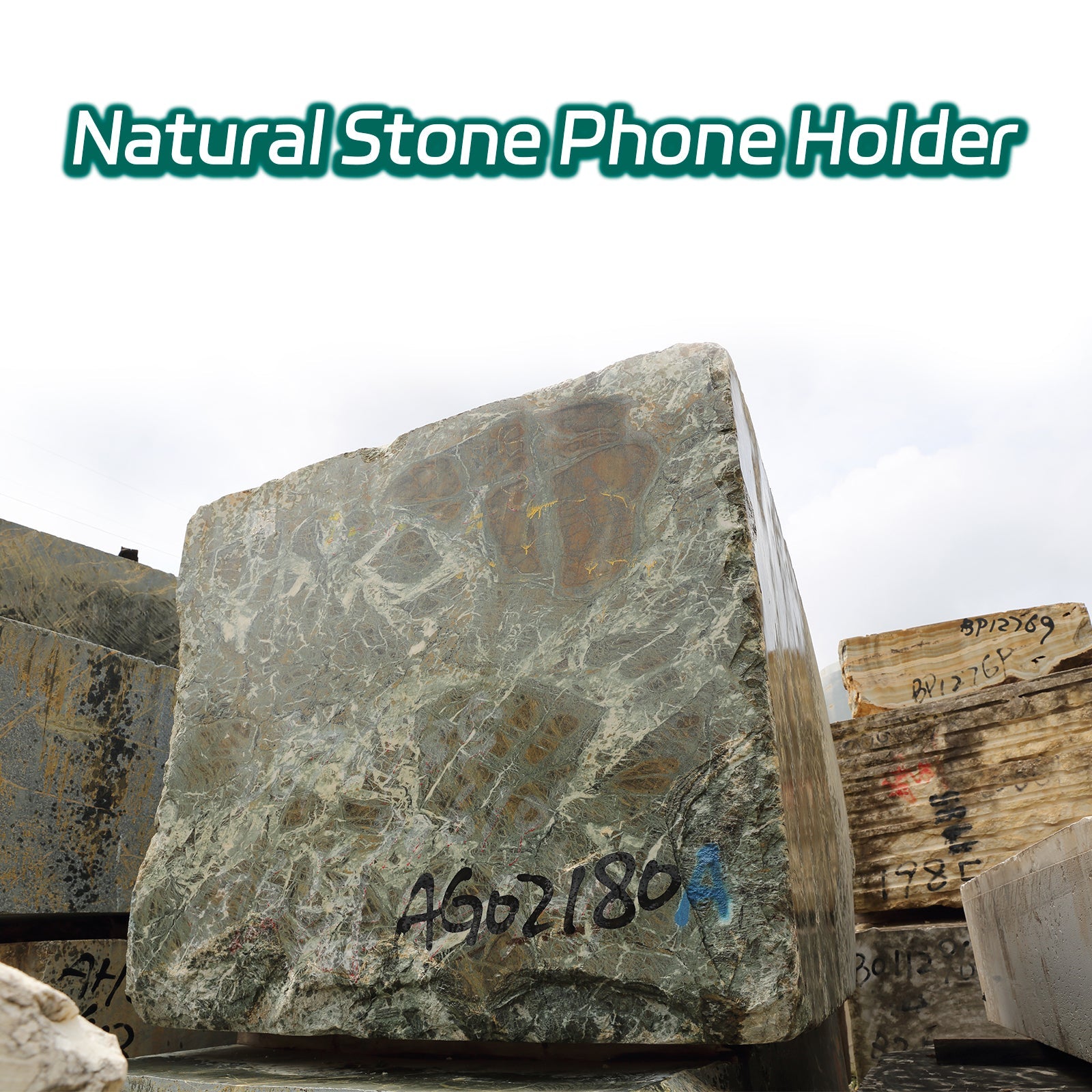 Koville Natural Stone Round Phone Holder for Desks - 90 in natural stone, product view 17