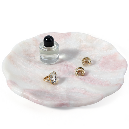 Koville pumpkin serving tray for table styling in Namibia Rose natural stone