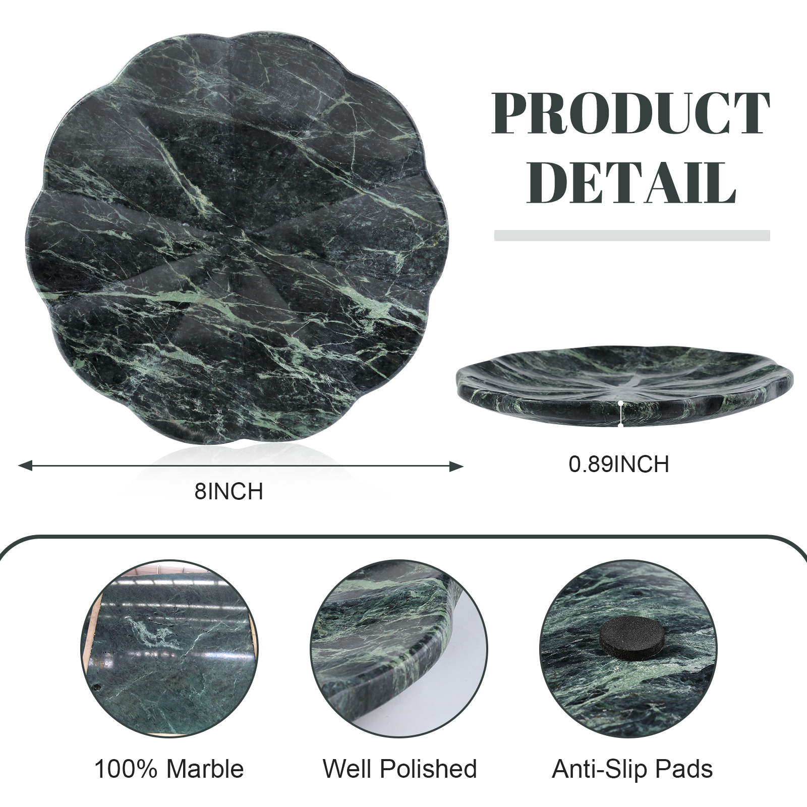 Koville pumpkin serving tray for table styling in Verde Alpi natural stone