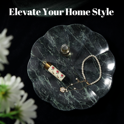 Koville pumpkin serving tray for table styling in Verde Alpi natural stone
