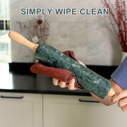 Koville Marble Rolling Pin, 9.8 in x 2.4 in in natural stone  Indian Green