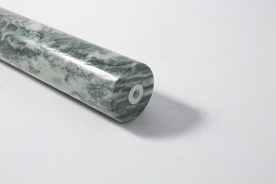 Koville Marble Rolling Pin with Wooden Rack, 9.8 in in natural stone