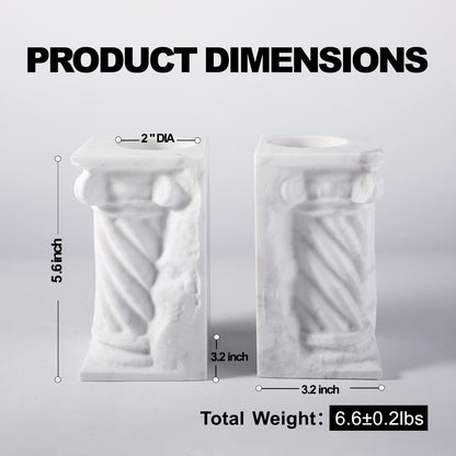 Koville Natural Stone Roman Column Vase Bookends ( set of 2 )