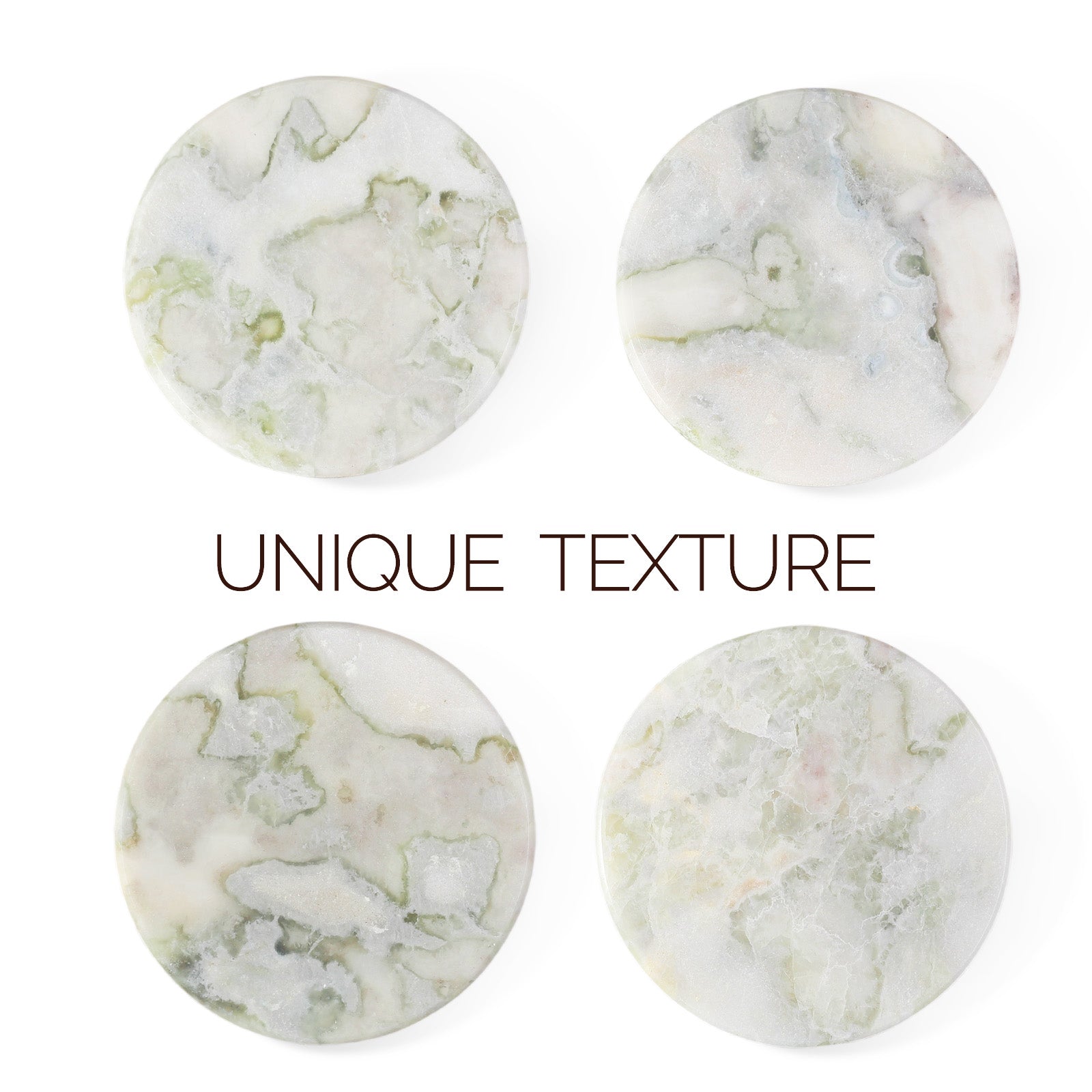 Koville Natural Stone Round Coaster Sets in Bianco Palomino, product view 4