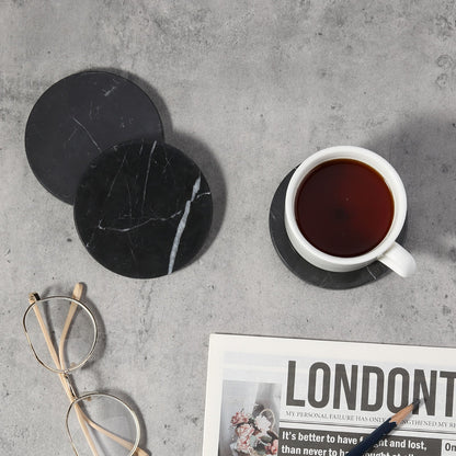 Koville Natural Stone Round Coaster Sets in Grigio Carnico, product view 14