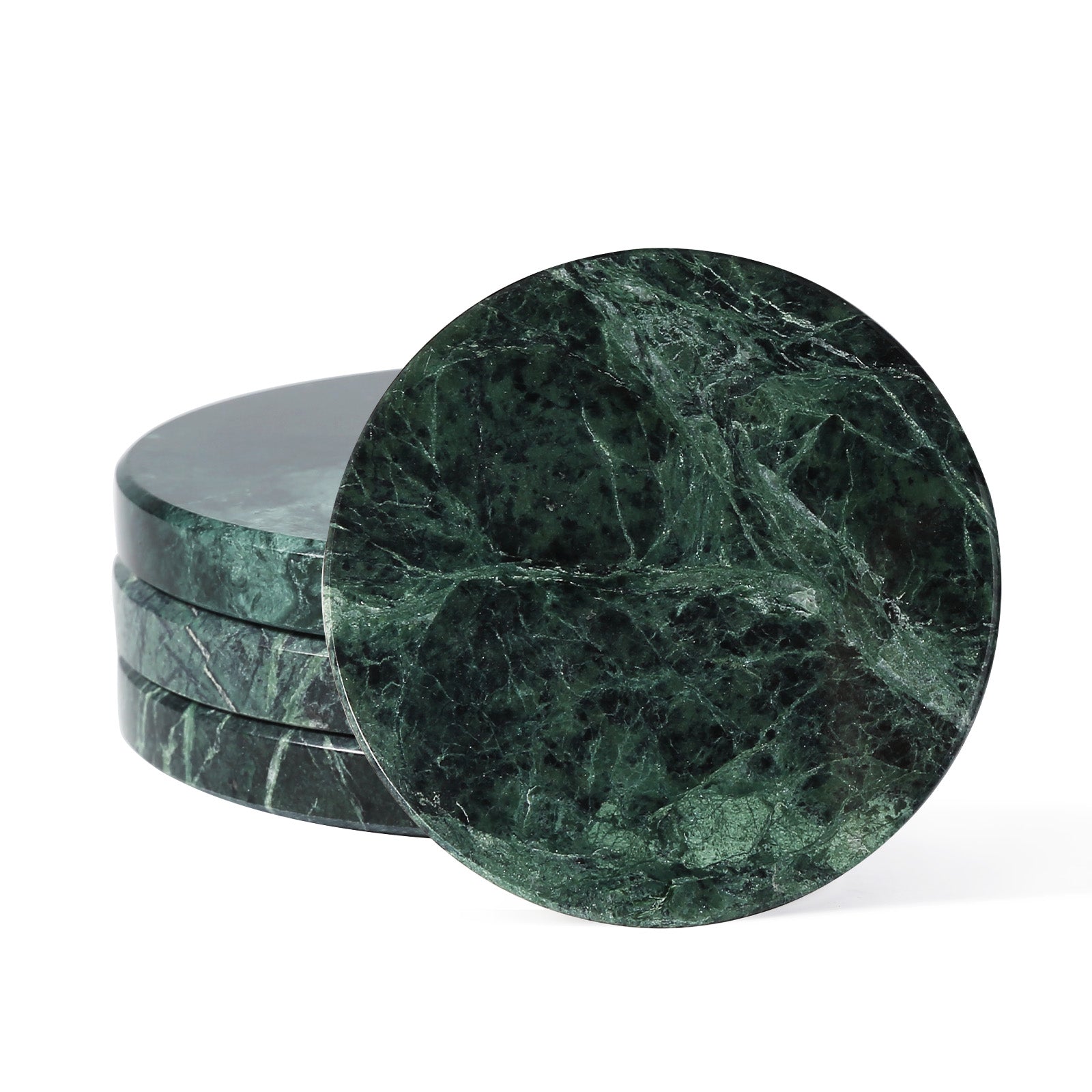 Koville Natural Stone Round Coaster Sets in Indian Green, product view 17