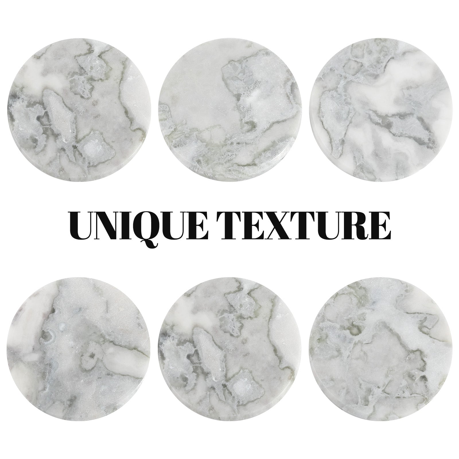 Koville Natural Stone Round Coaster Sets in Bianco Palomino, product view 34