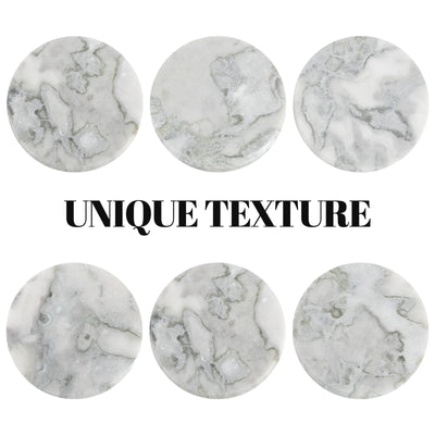 Koville Natural Stone Round Coaster Sets in Bianco Palomino, product view 34