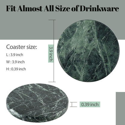 Koville Natural Stone Round Coaster Sets in Indian Green, product view 37