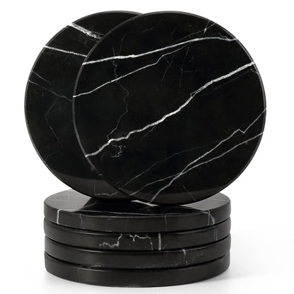 Koville Natural Stone Round Coaster Sets in Nero Marquina, product view 41