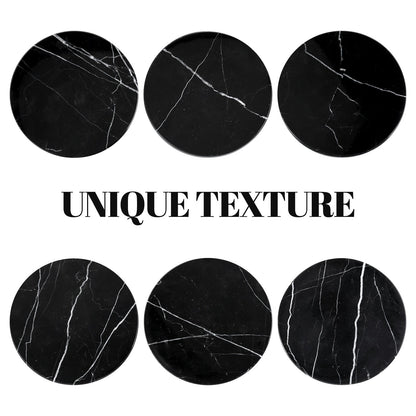 Koville Natural Stone Round Coaster Sets in Nero Marquina, product view 46