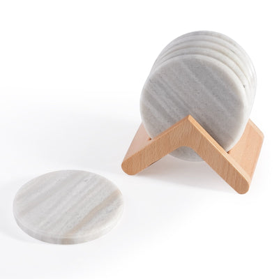 Koville Natural Stone Round Coaster Sets in Nestos, product view 48
