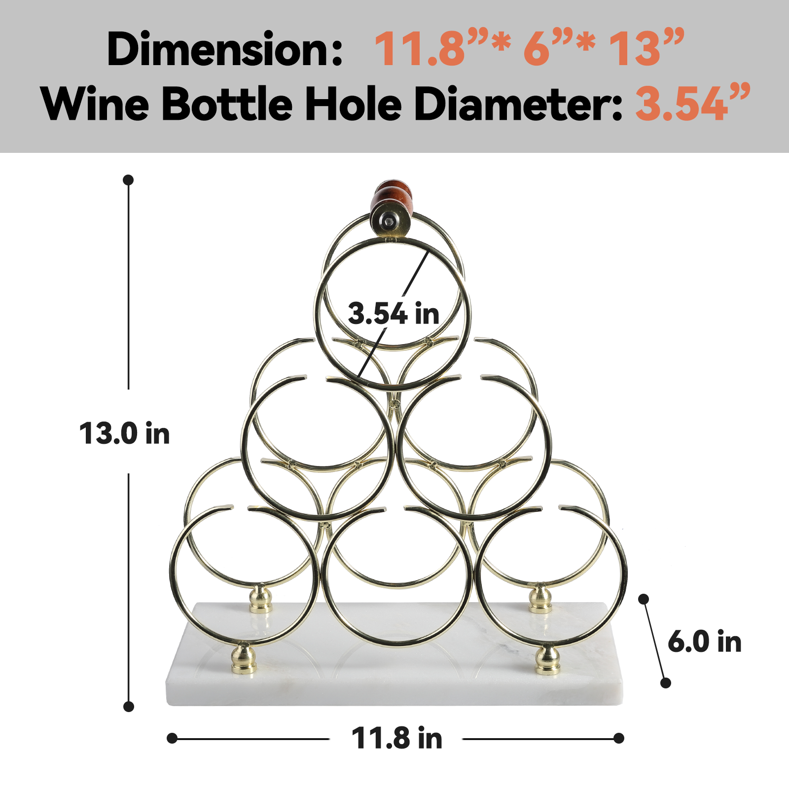 Koville Natural Stone Wine Rack in Karibib Ice on a kitchen counter holding wine bottles