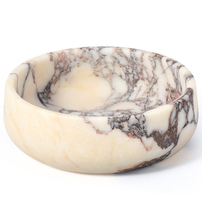 Koville natural stone pet bowl in Calacatta Viola