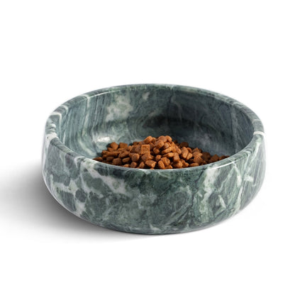 Koville natural stone pet bowl in Indian Green