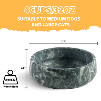 Koville natural stone pet bowl in Indian Green