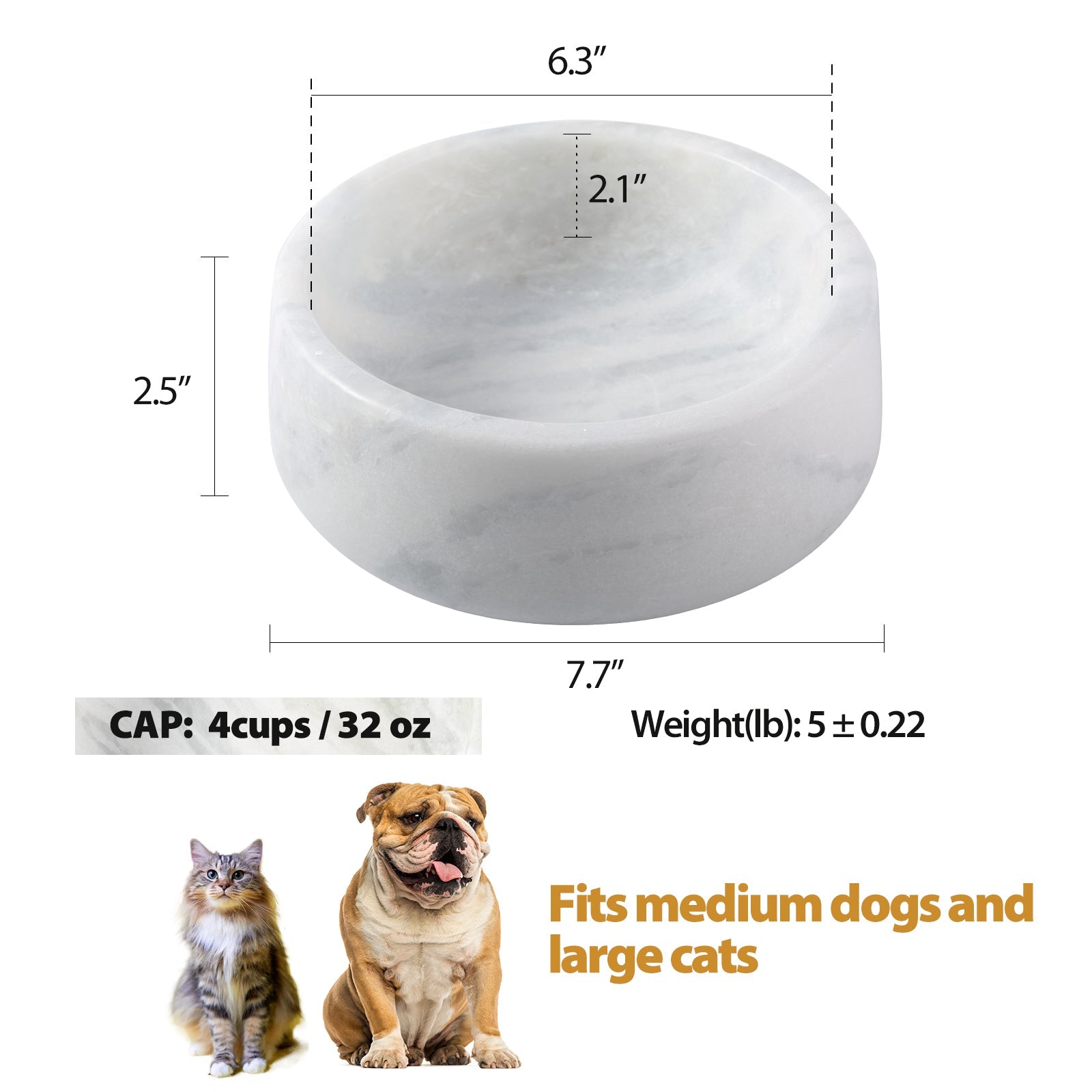 Koville natural stone pet bowl in Namib Fantasy