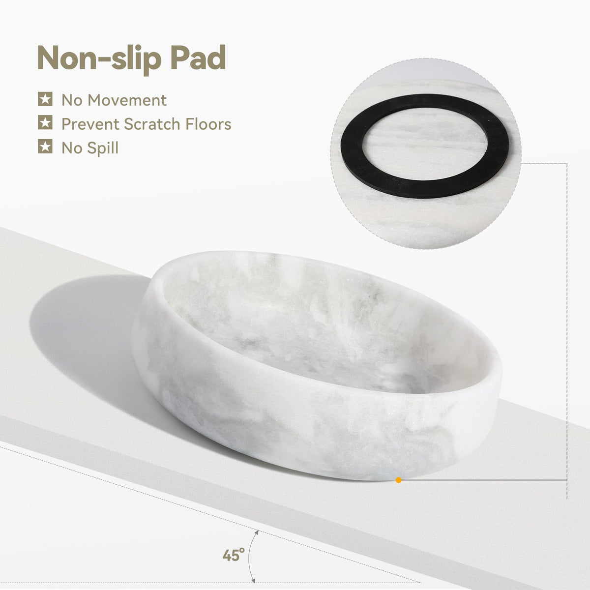 Koville natural stone pet bowl in Namib Fantasy