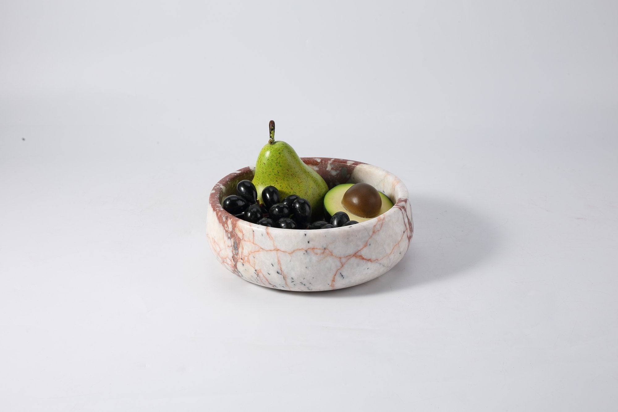 Koville natural stone pet bowl in New Calacatta Viola