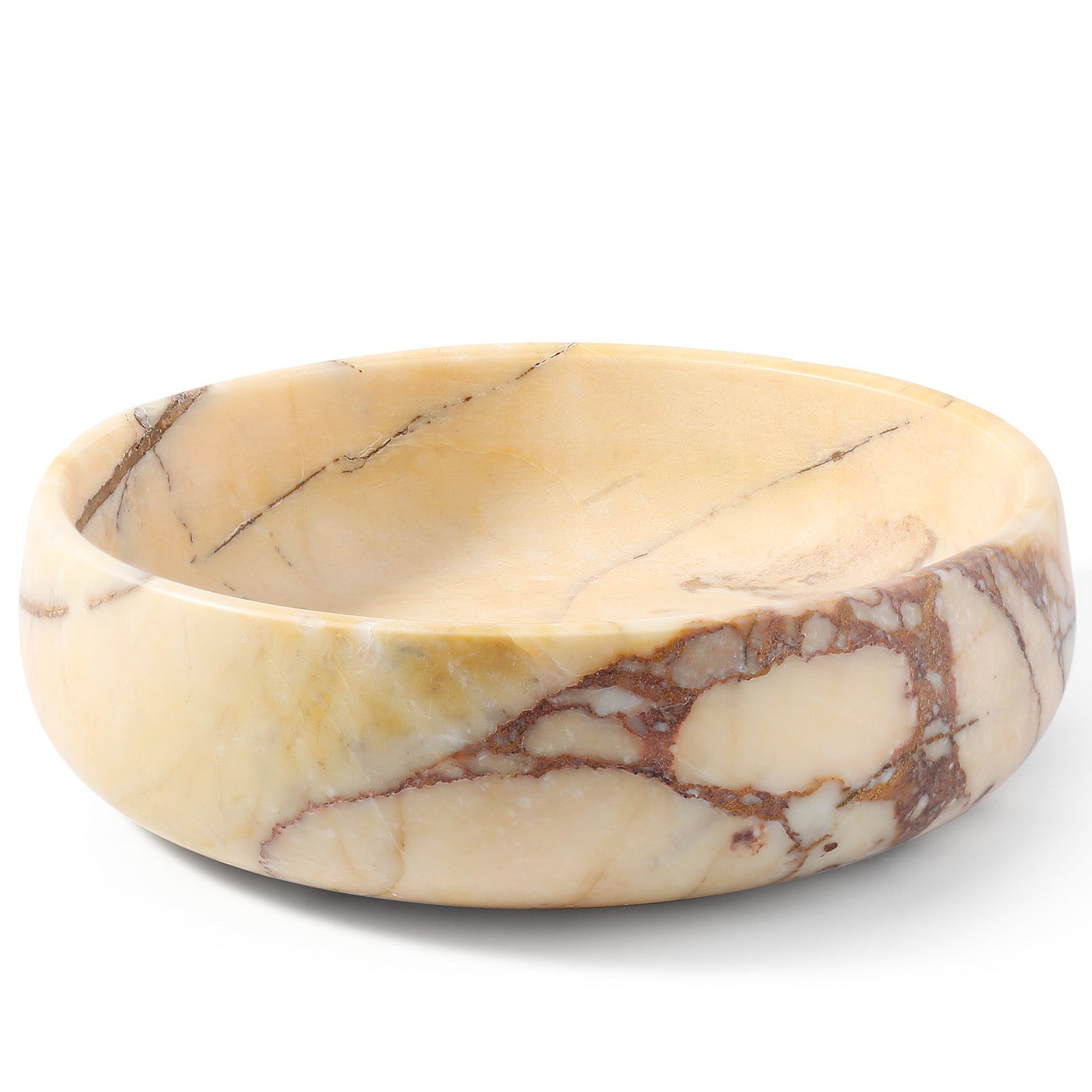 Koville natural stone pet bowl in Calacatta Viola