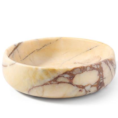 Koville natural stone pet bowl in Calacatta Viola