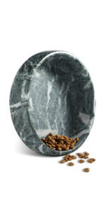 Koville natural stone pet bowl in Indian Green