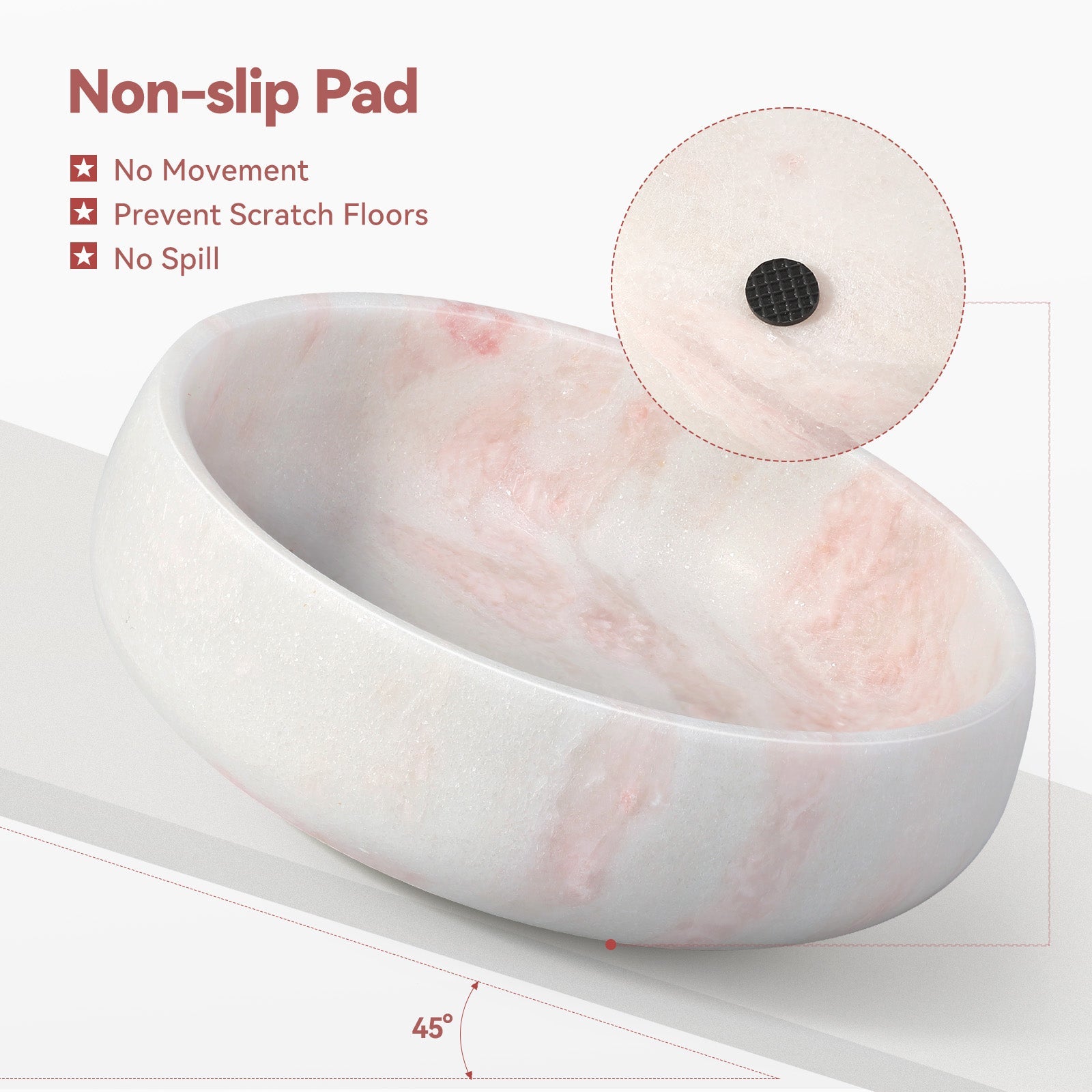 Koville natural stone pet bowl in Namibia Rose