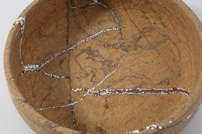 Koville natural stone pet bowl in Rainforest Gold