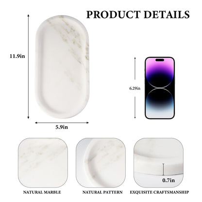 Koville natural stone runway storage tray, 305 x 152 mm
