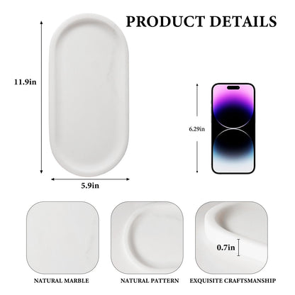 Koville natural stone runway storage tray, 305 x 152 mm