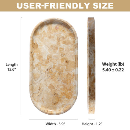 Koville natural stone runway storage tray, 305 x 152 mm