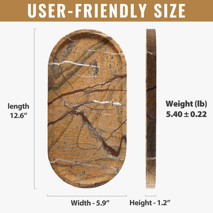Koville natural stone runway storage tray, 305 x 152 mm