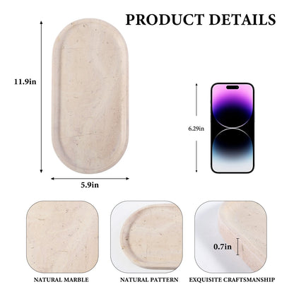 Koville natural stone runway storage tray, 305 x 152 mm