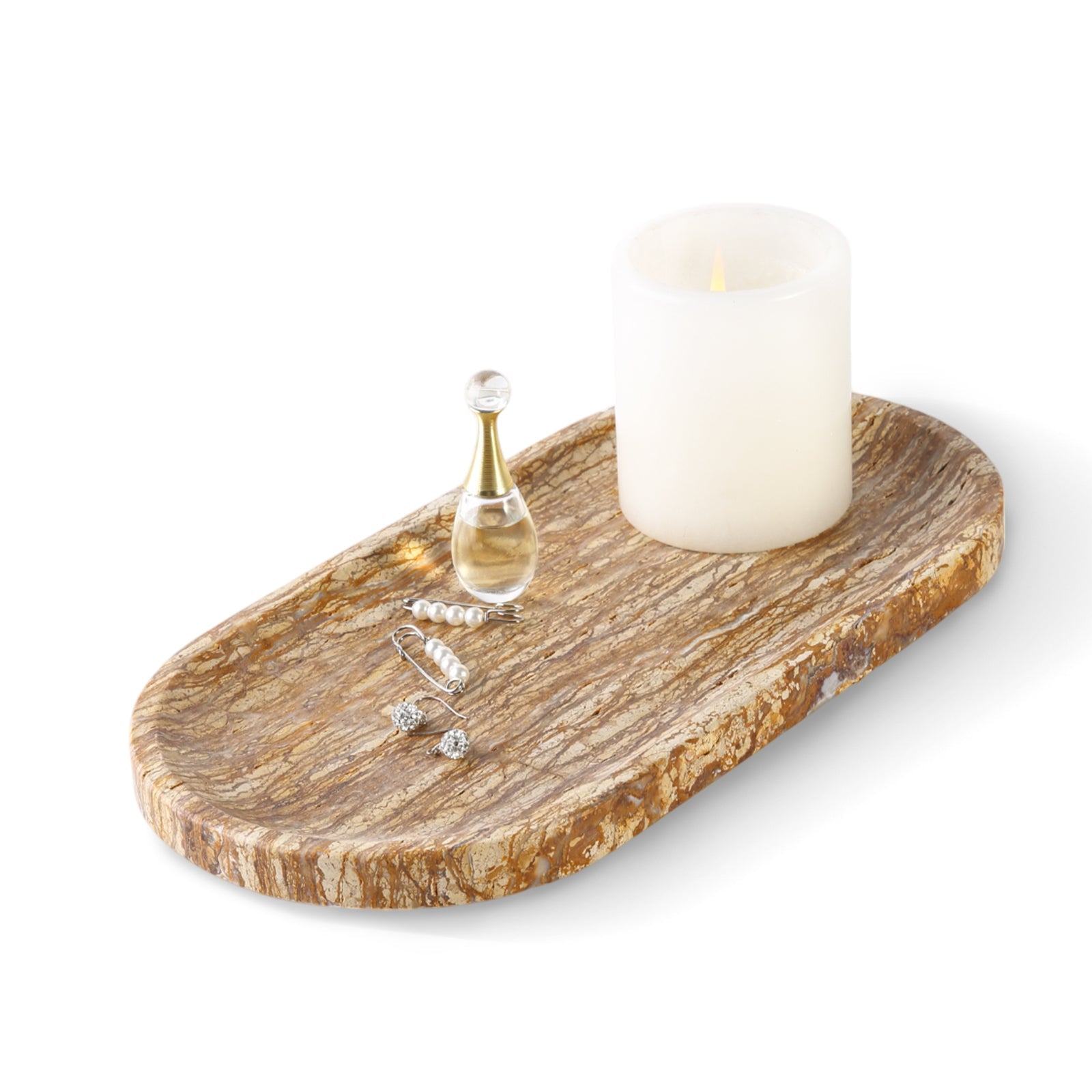 Koville natural stone runway storage tray, 305 x 152 mm