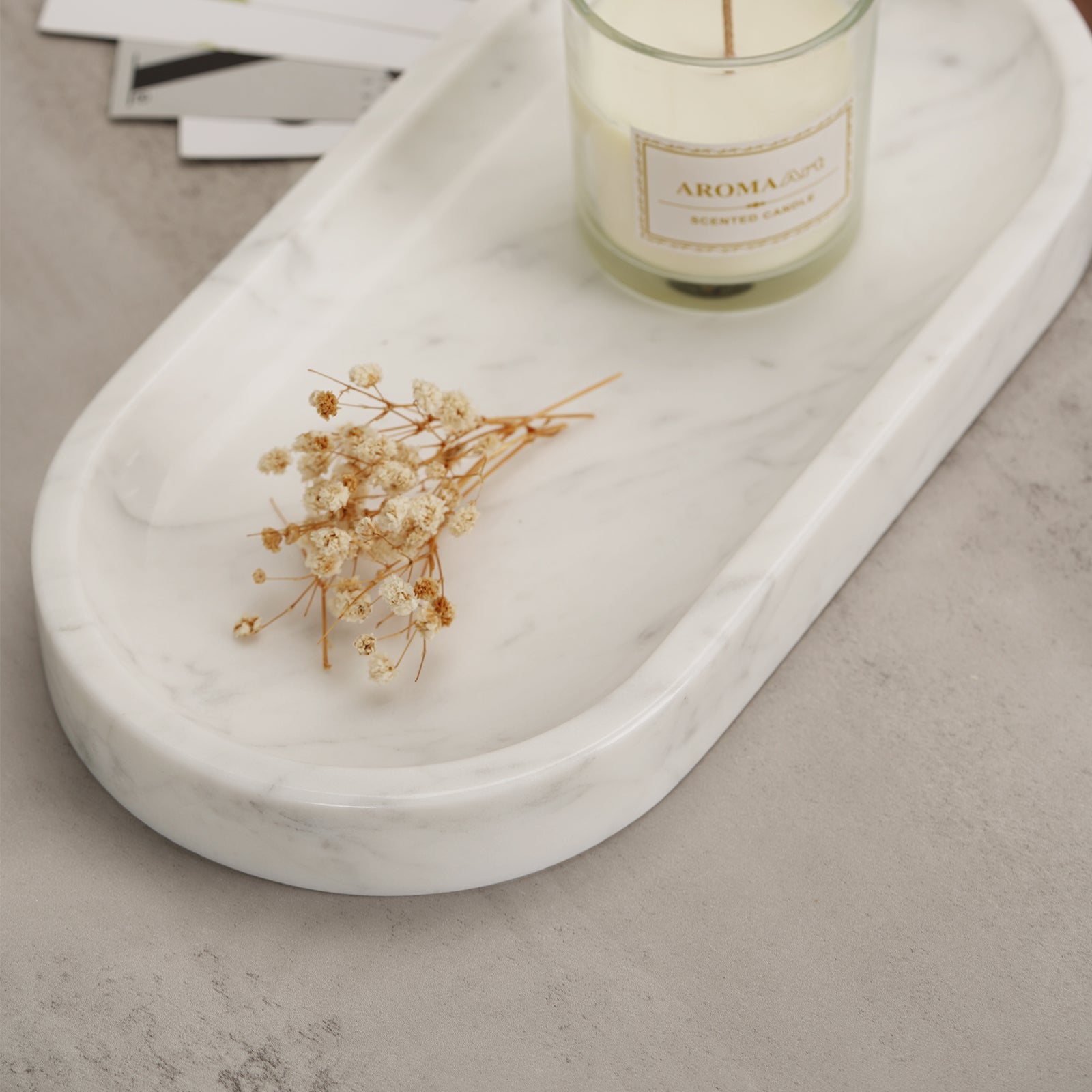 Koville natural stone runway storage tray, 305 x 152 mm