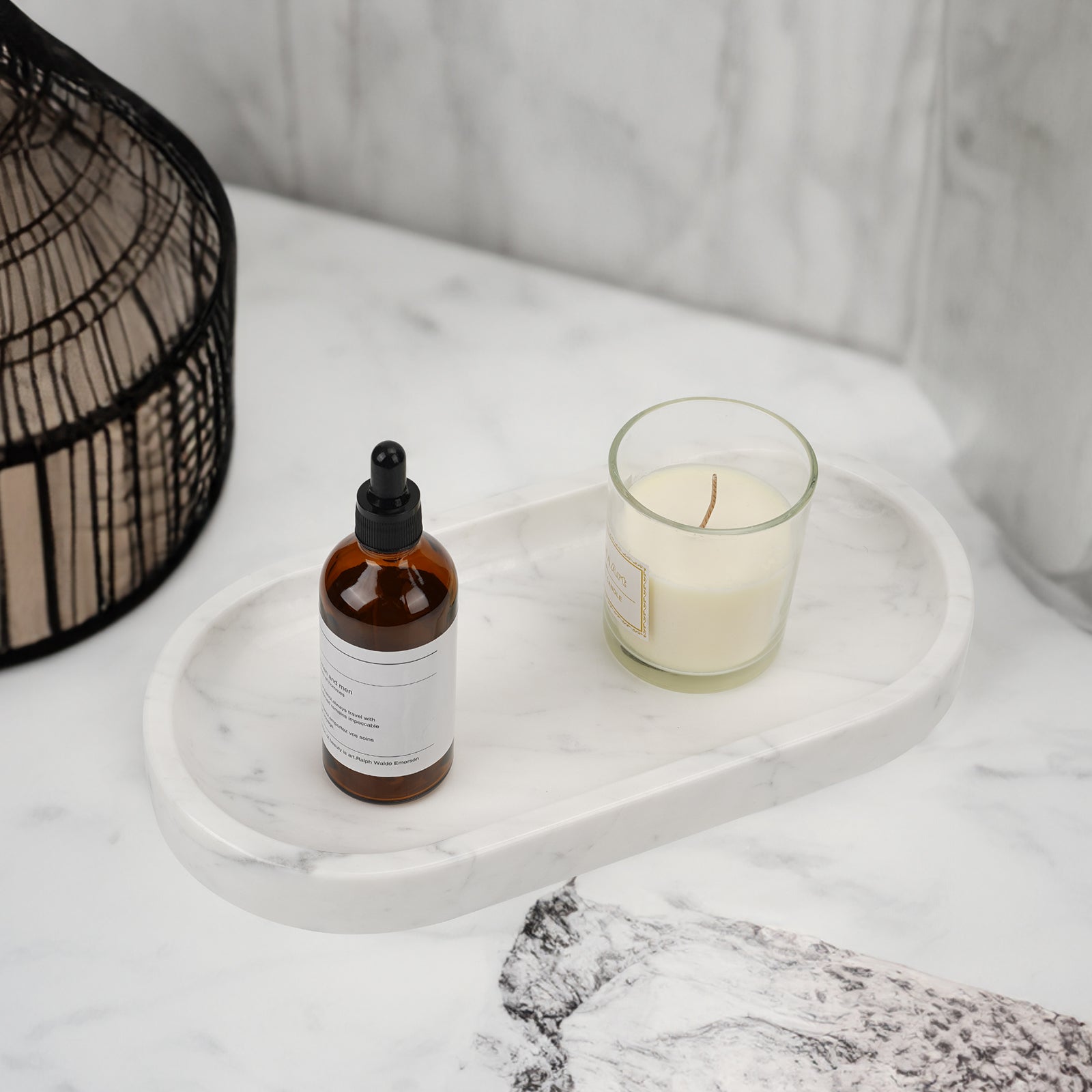 Koville natural stone runway storage tray, 305 x 152 mm