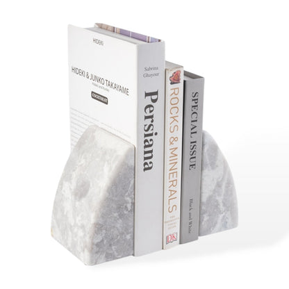 Koville Natural Stone Sailboat Bookend Set for Shelf Styling in Grigio Fantasy - natural stone finish