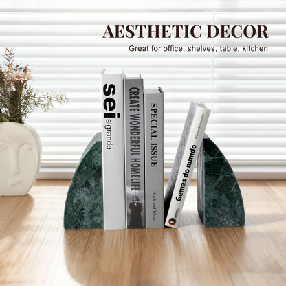 Koville Natural Stone Sailboat Bookend Set for Shelf Styling in Verde Alpi - crafted stone profile