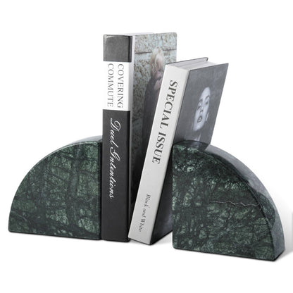 Koville Natural Marble Sailboat Bookend Set for Shelf Styling in Indian Green - material detail