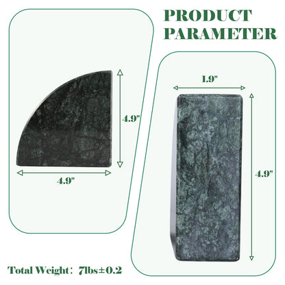 Koville Natural Marble Sailboat Bookend Set for Shelf Styling in Indian Green - decorative form
