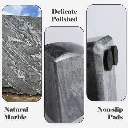 Koville Natural Stone Sailboat Bookend Set for Shelf Styling in Monte Grigio - crafted stone profile