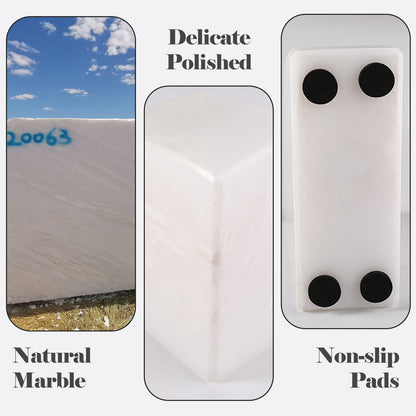 Koville Natural Marble Sailboat Bookend Set for Shelf Styling in Namib Fantasy - stone surface detail