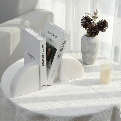 Koville Natural Marble Sailboat Bookend Set for Shelf Styling in Namib Fantasy - natural stone finish