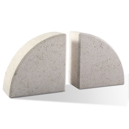Koville Natural Stone Sailboat Bookend Set for Shelf Styling in Moleanos Beige - natural stone finish