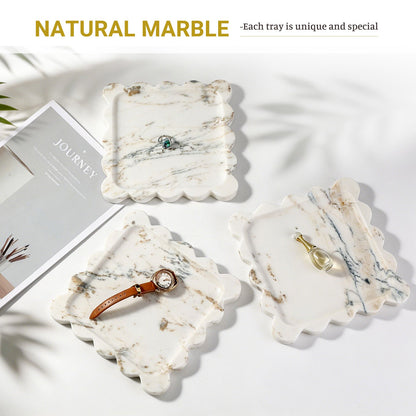 Koville Natural Stone Jewelry Trays in Oriental Calacatta, product view 3